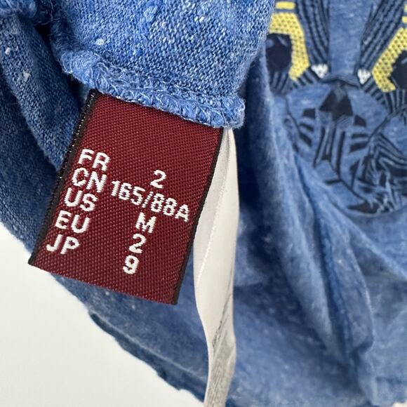 Comptoir Des Cotonniers Heather Blue Frenchie Tee Size Medium - Picture 3 of 4